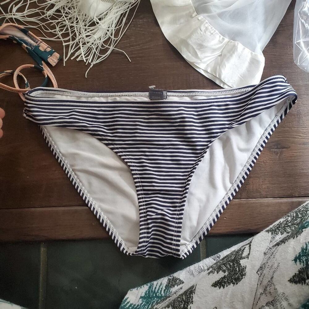 NWOT Aerie Black and White Striped Bikini Bottom - M - Picture 6 of 6